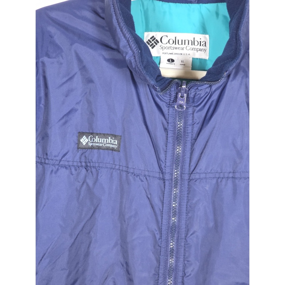 Columbia Womens Large Gizzmo 3 in 1 Blue Nylon Parka Ski Snow Winter Coat Layer - Picture 10 of 11